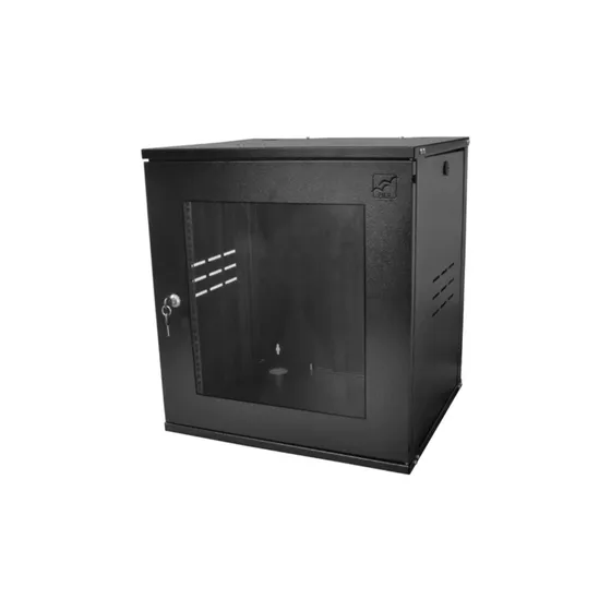CAIXA ORGANIZADORA RACK METALICA 12U A565 X L500 X P400 COM 2 CHAVES PRETO