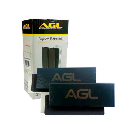 Suporte Fechadura Eletroímã PV sem Puxador Preta - AGL