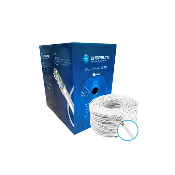 CABO DE REDE CFTV 4 PARES CAIXA 305 MTS BRANCO SL CO-05